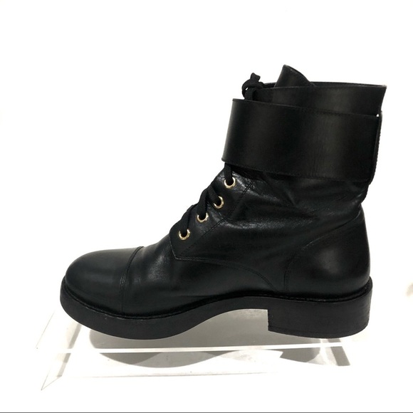 Authentic Louis Vuitton Wonderland Leather Moto Combat Military Boots 7.5 - Picture 7 of 11